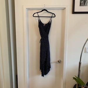 ASOS Blue polka dot wrap dress